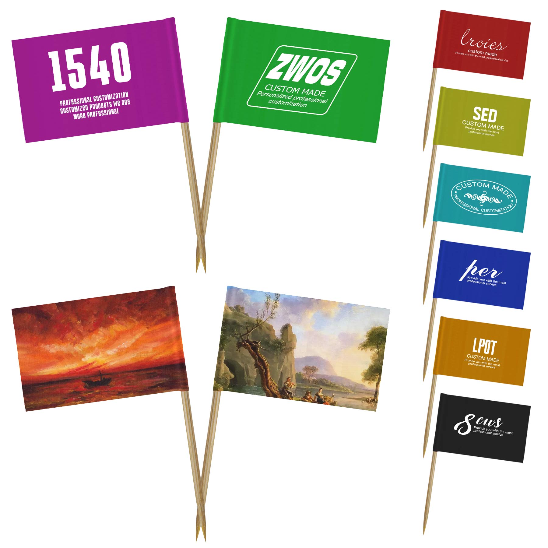 Small Mini Stick Cupcake Toppers 6" 1