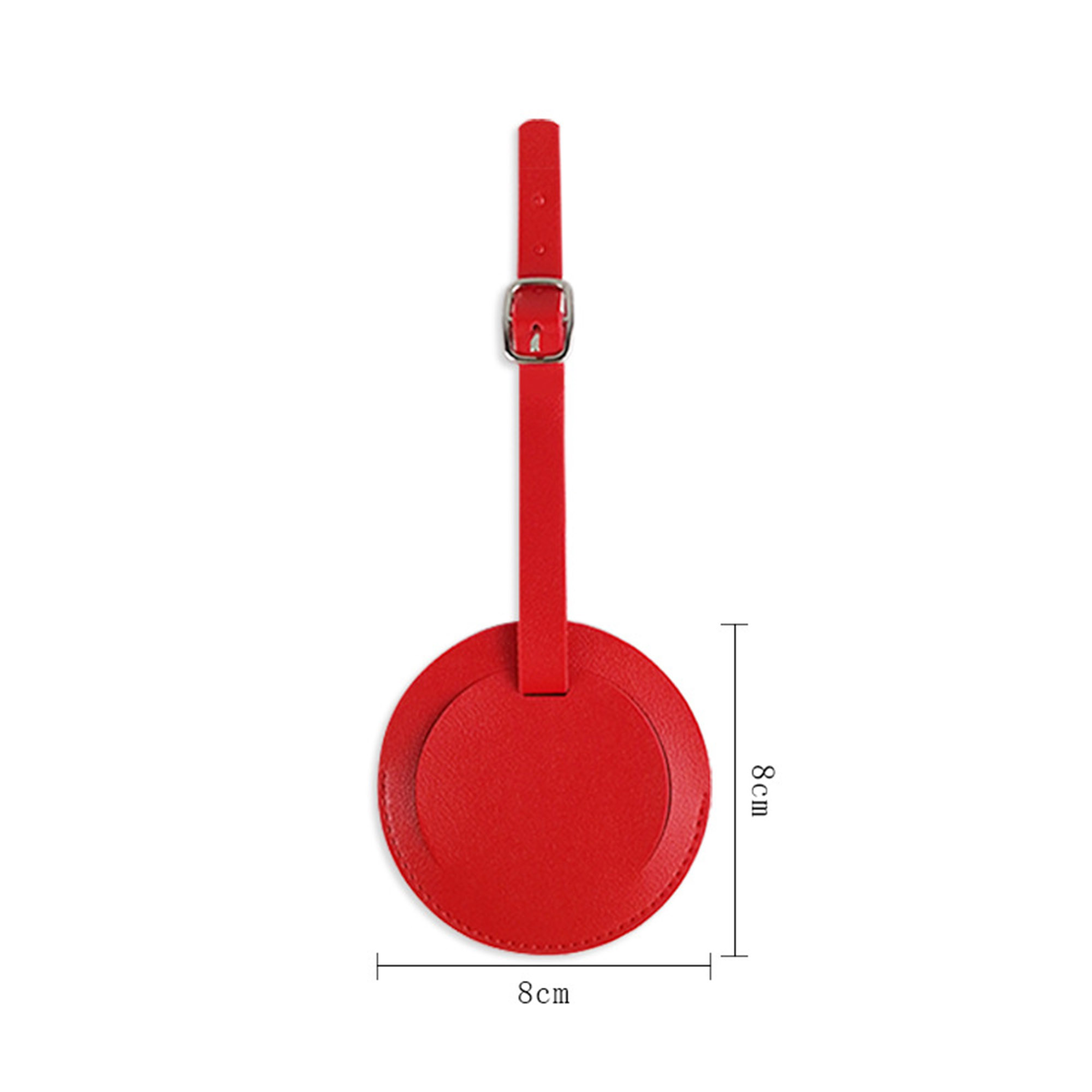 Debossed Round PU Leather Luggage Tags 14