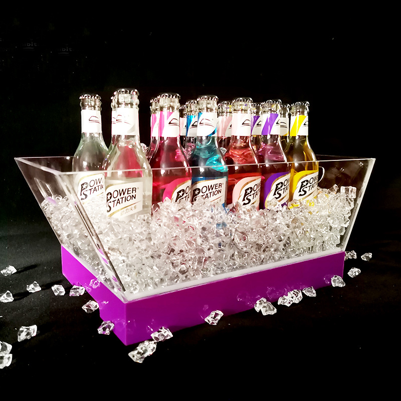 24pcs Bottle Trapezoidal Colorful Gradient Led Ice Bucket 8