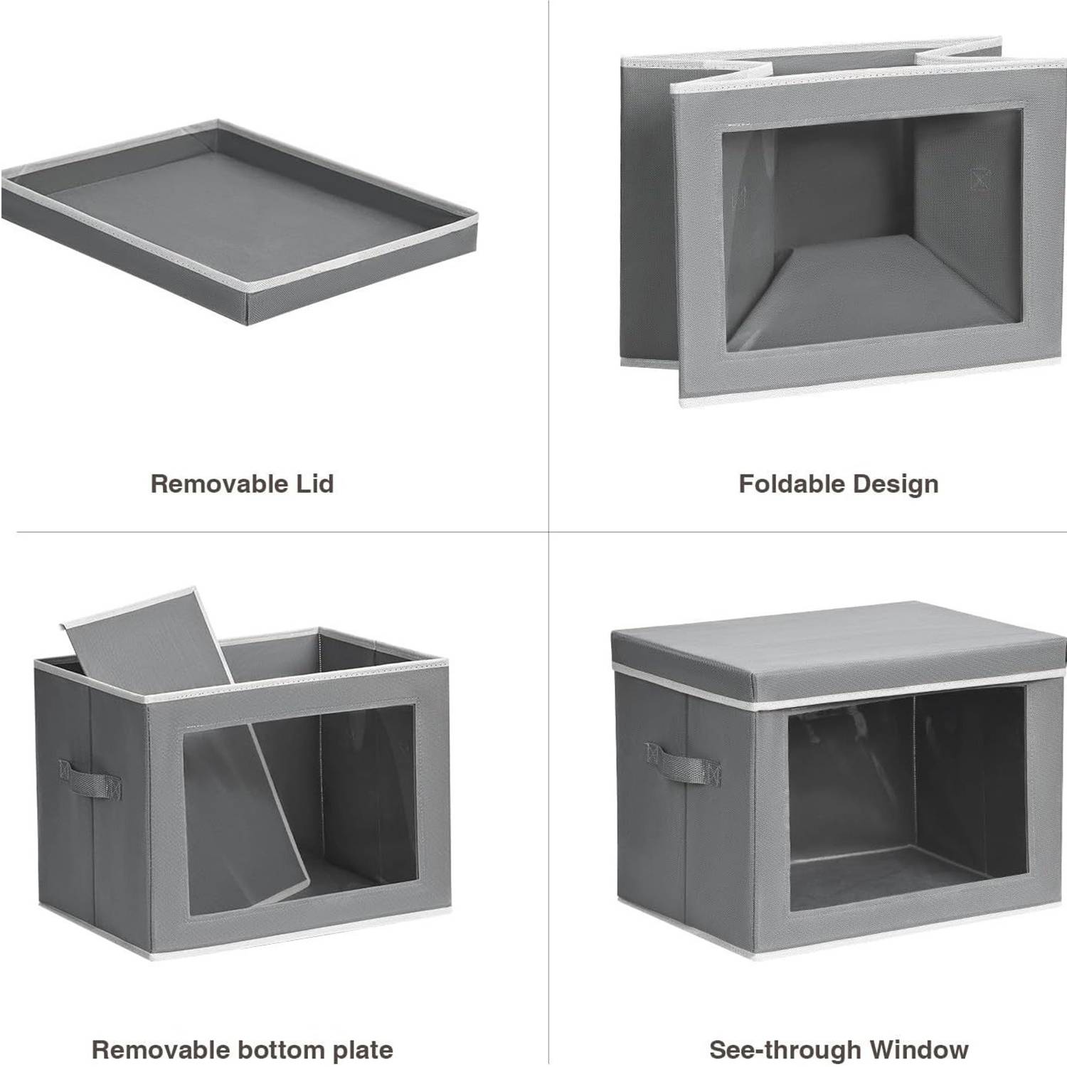 Foldable Fabric Storage Bin w/ Window 2