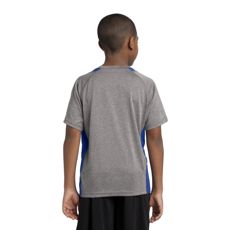 Sport-Tek Youth Heather Colorblock Contender Tee. 54