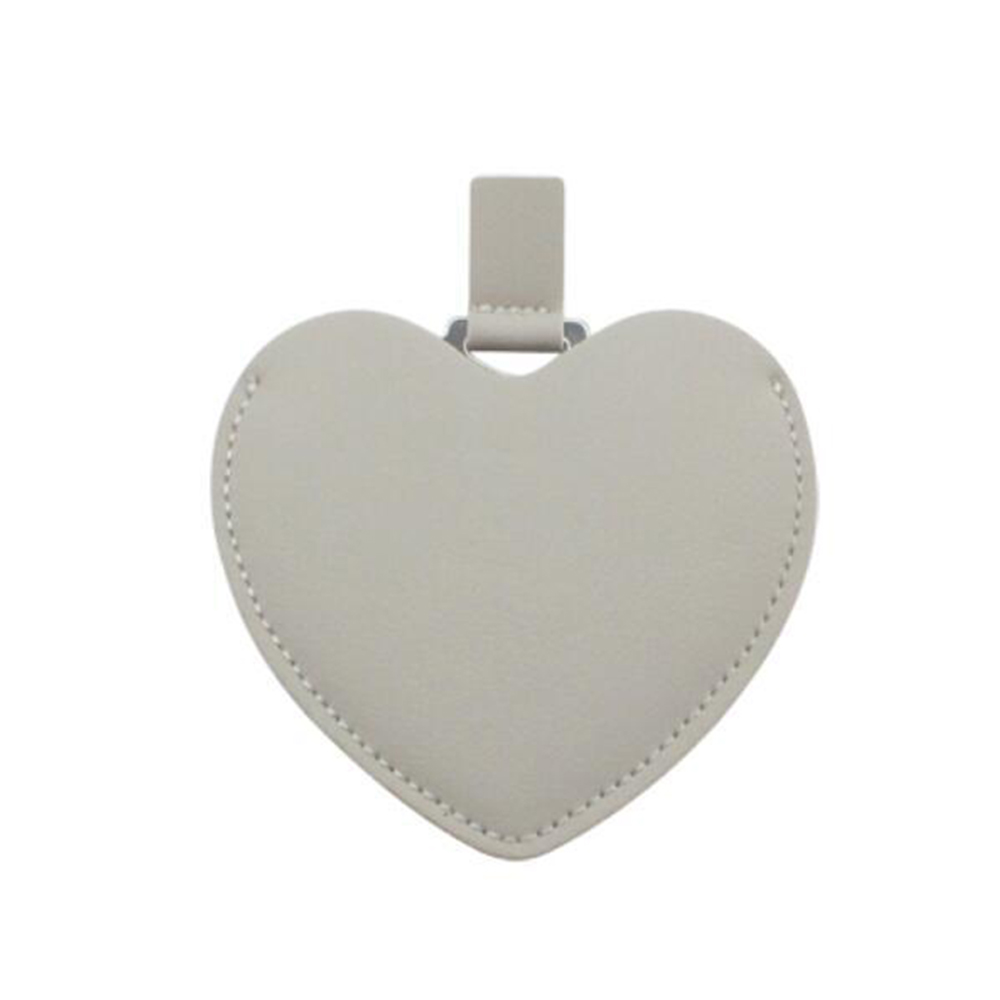 Portable stainless steel heart makeup mirror 3