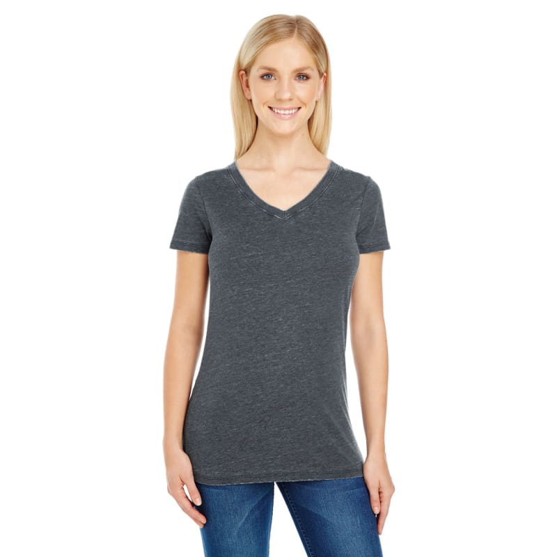 Threadfast Apparel Ladies' Vintage Dye Short-Sleeve V-Neck T-Shirt 5