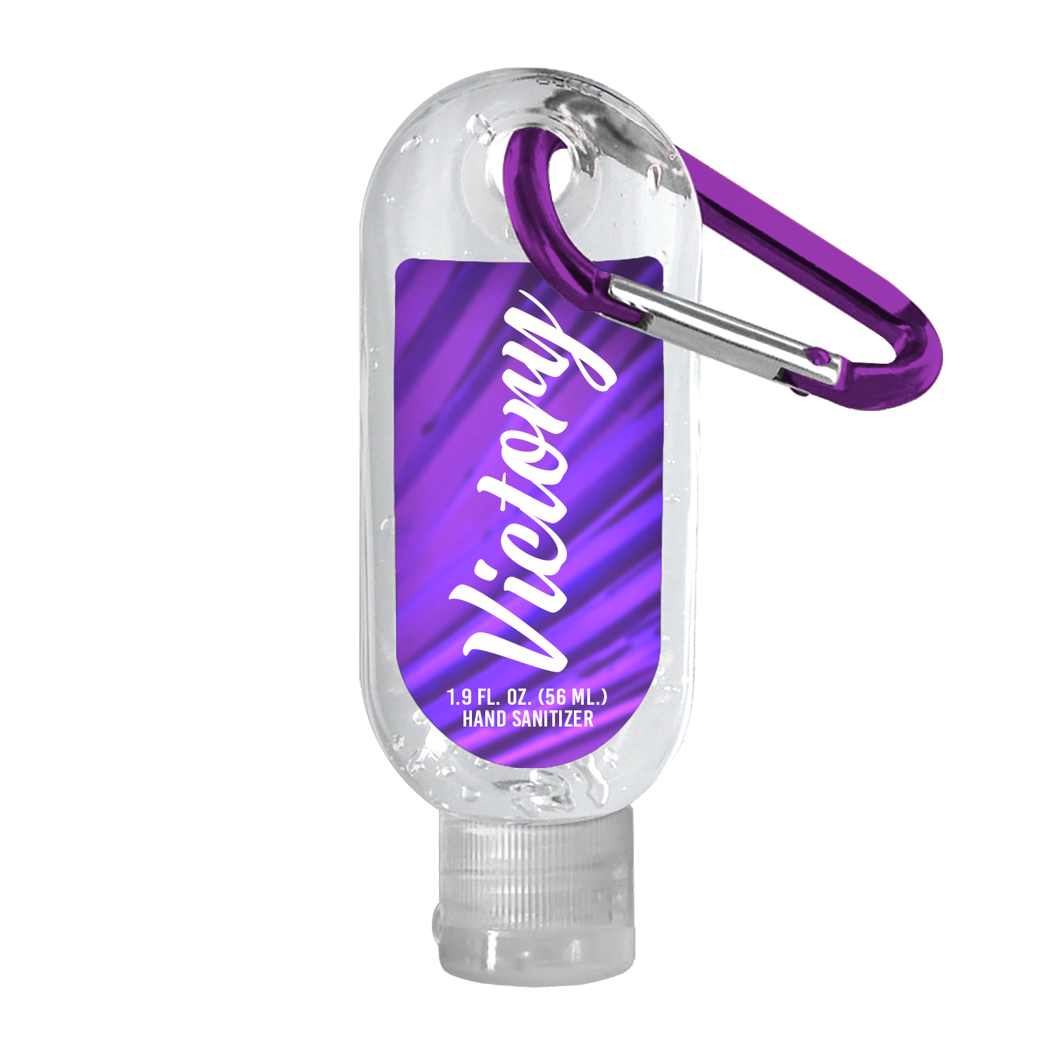1.9 oz. Clear Sanitizer with Carabiner Hook 1