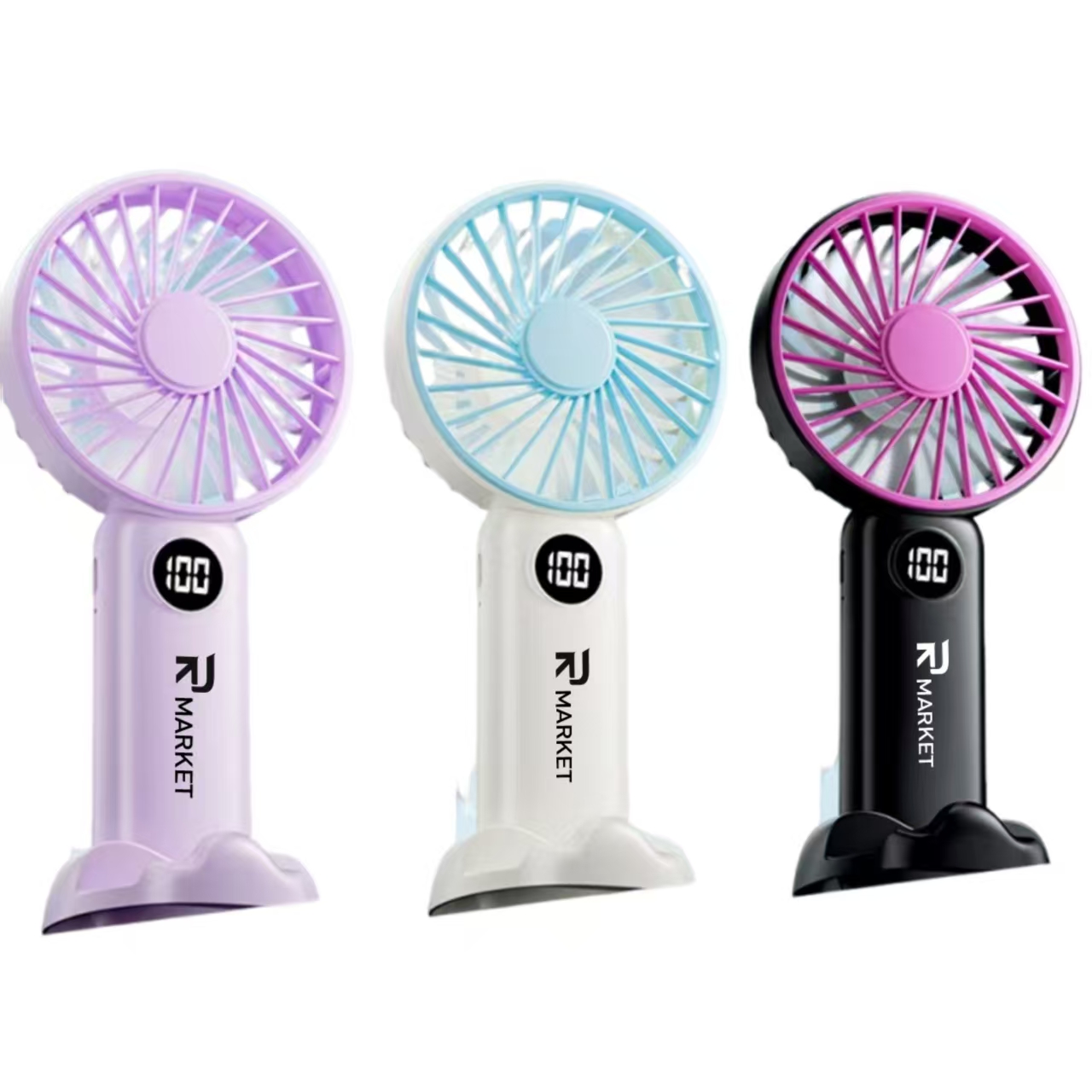 Color-Blocking Digital Handheld Fan 1