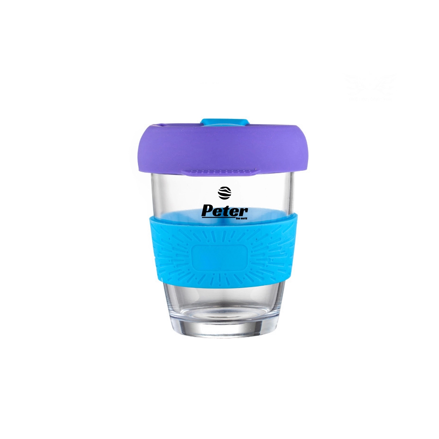 12 oz Glass Travel Mugs With Silicone Lid 4