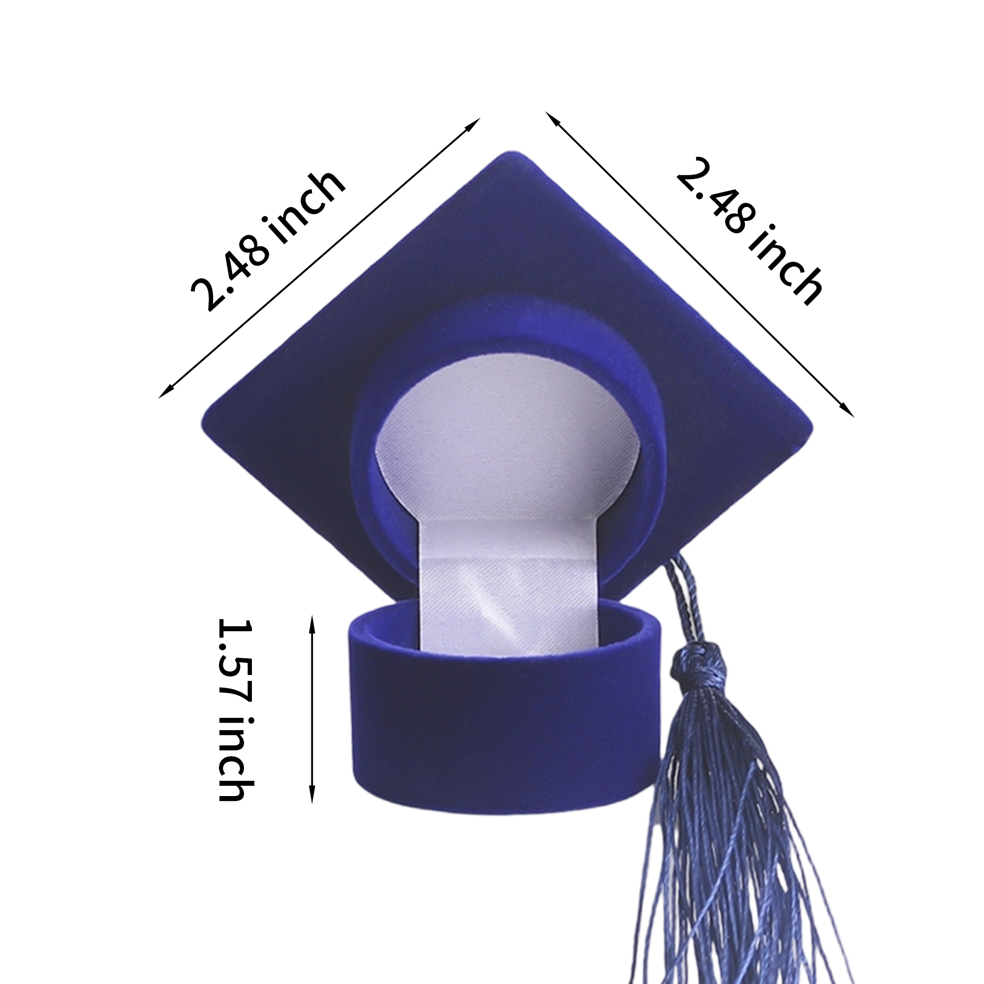 ABS Graduation Cap Ring Box 2.48" x 2.48" x 1.57" 5