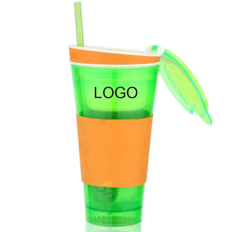 Travel Snack & Drink Cup With Straw 2