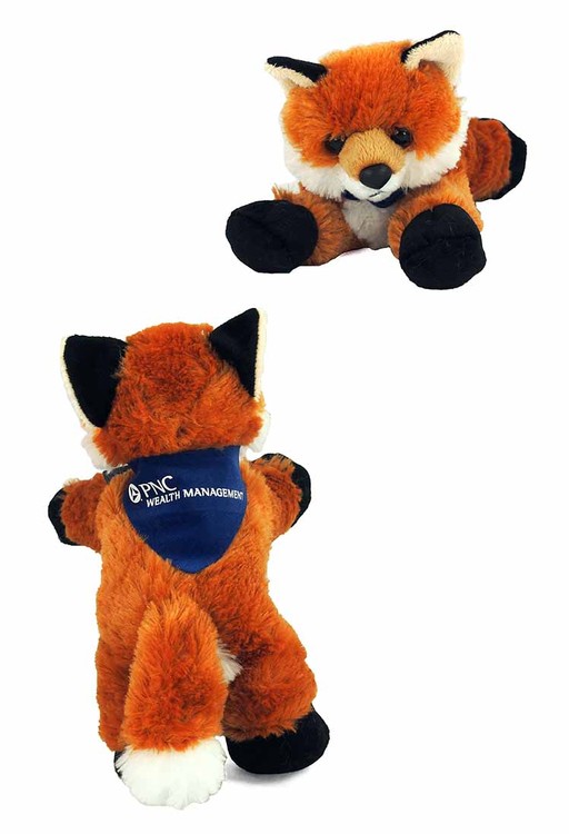 8" Foxxie Fox with bandana and one color imprint 2