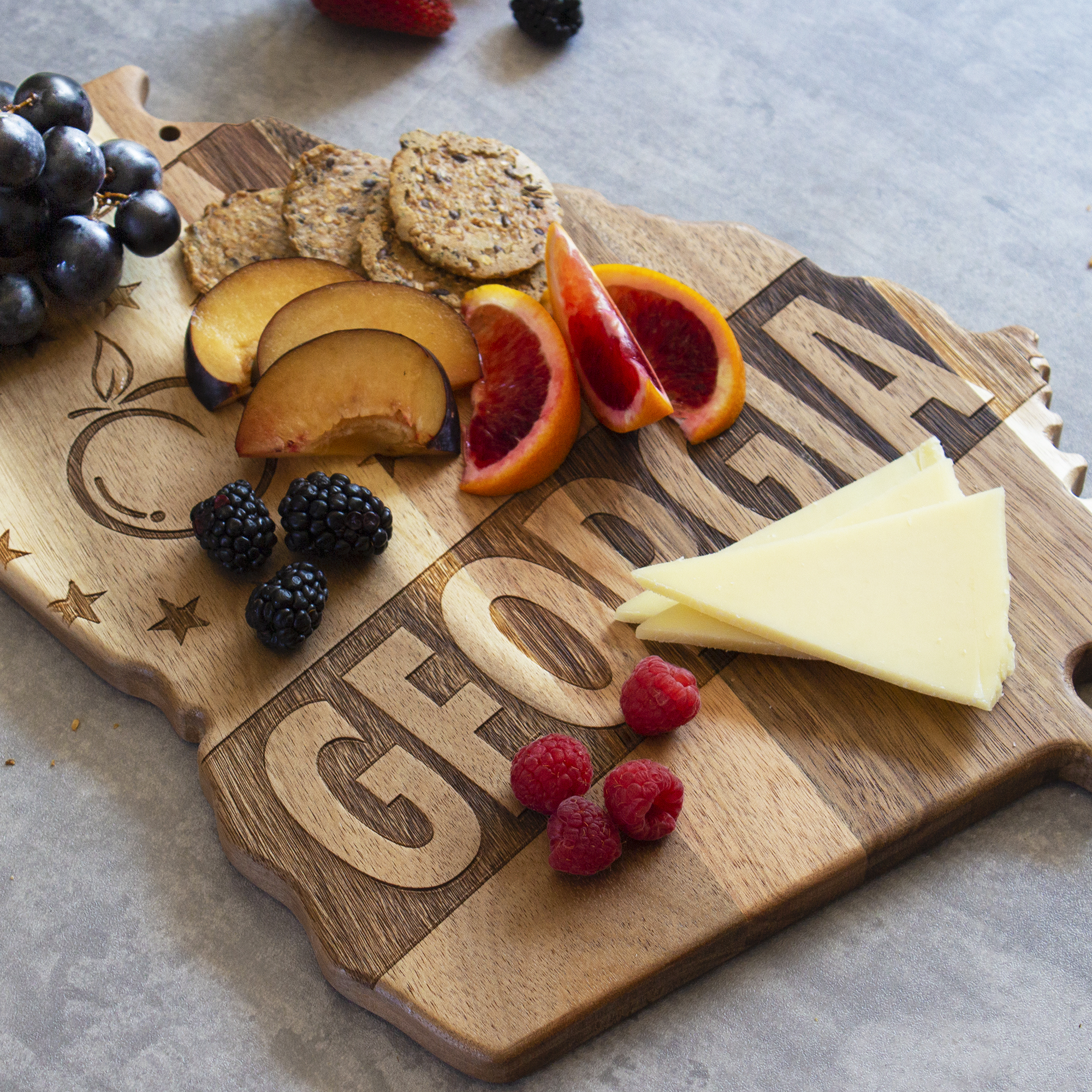 Rock & Branch® Origins Series Georgia State Shaped Wood Serving and Cutting Board 9