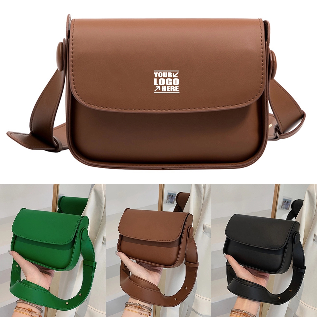 Cute Pu Bag With Wide Shoulder Strap 3