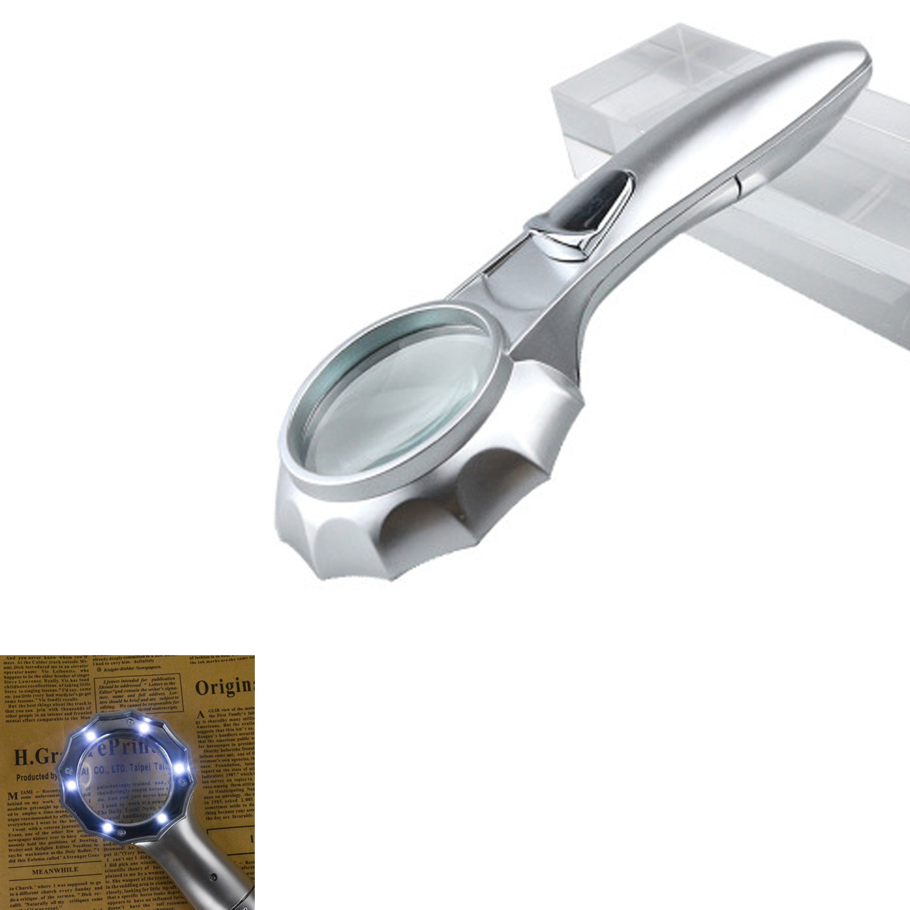 Handheld 4X75mm Illuminated Pocket Magnifier 1