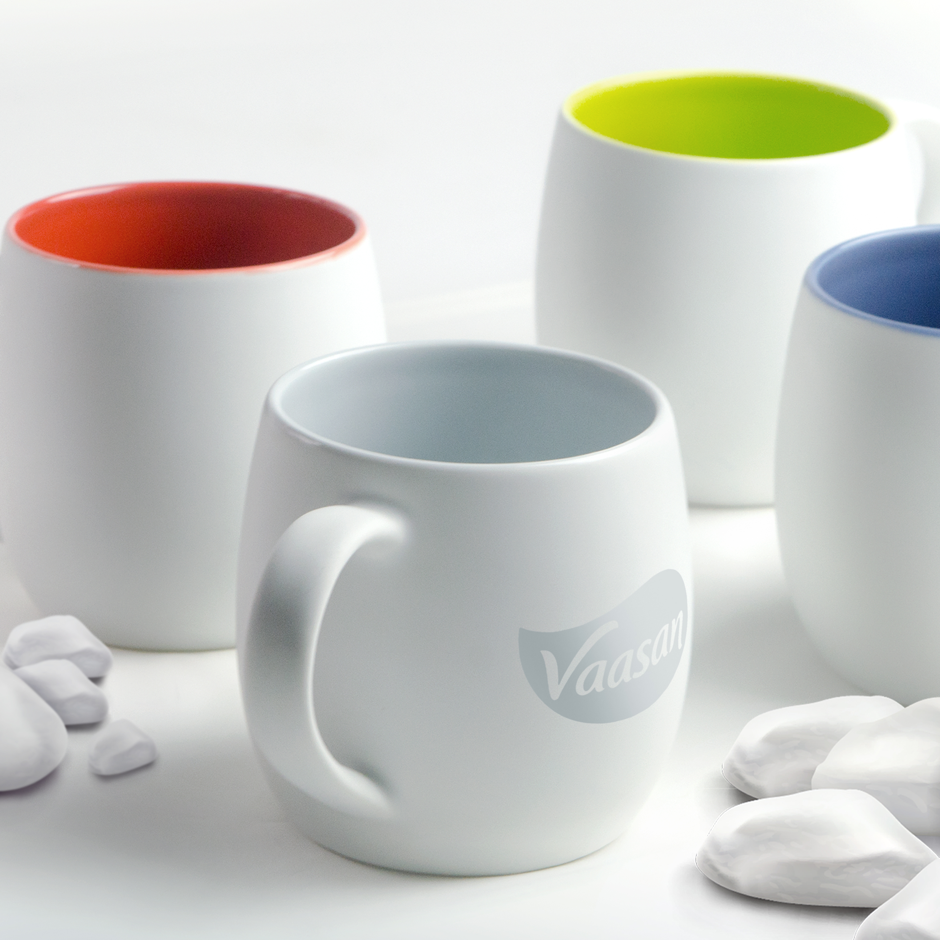 12 oz White Quartz Tea & Coffee Mug -Printed 5