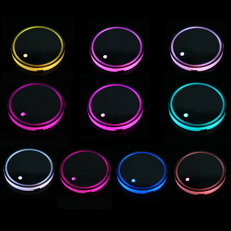 Car LED Cup Holder Pad Mat Coaster Light 2