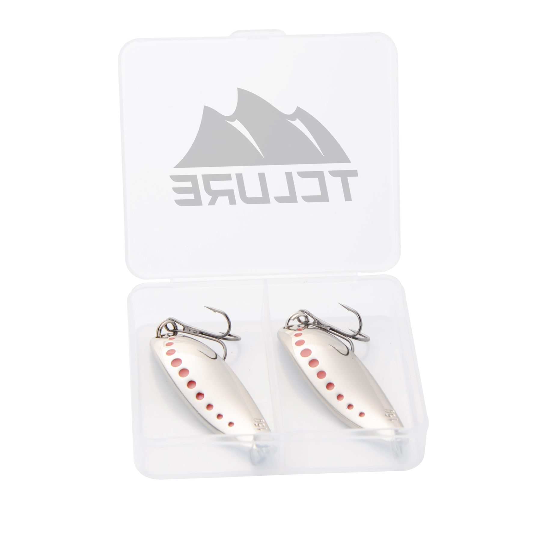 2 Pieces Fishing Spoon with Plastic Case 1