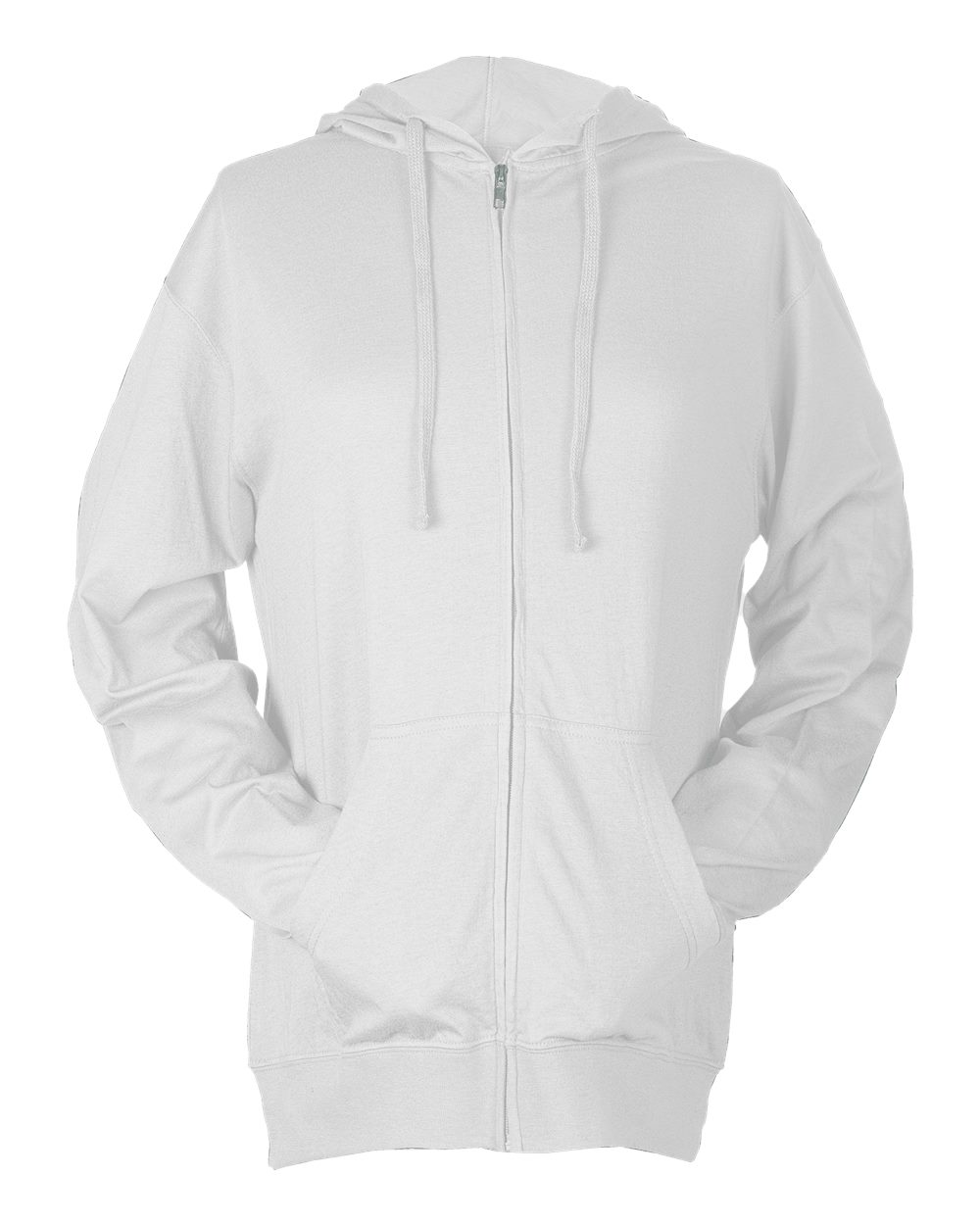 Unisex Beach Full-Zip Hooded Long Sleeve T-Shirt - 260 22