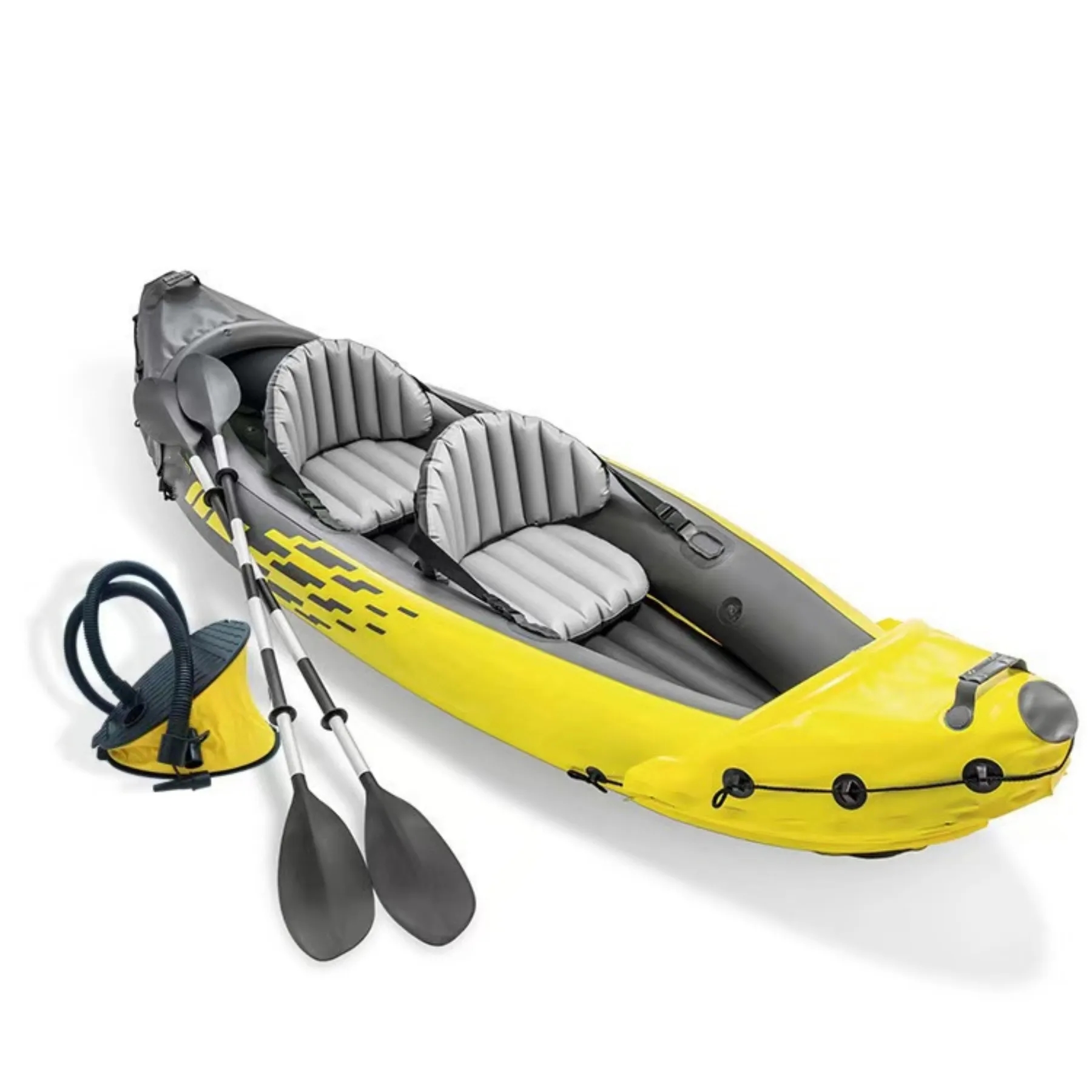 2 Man Inflatable Canoe & Kayak With Aluminum Oars 4