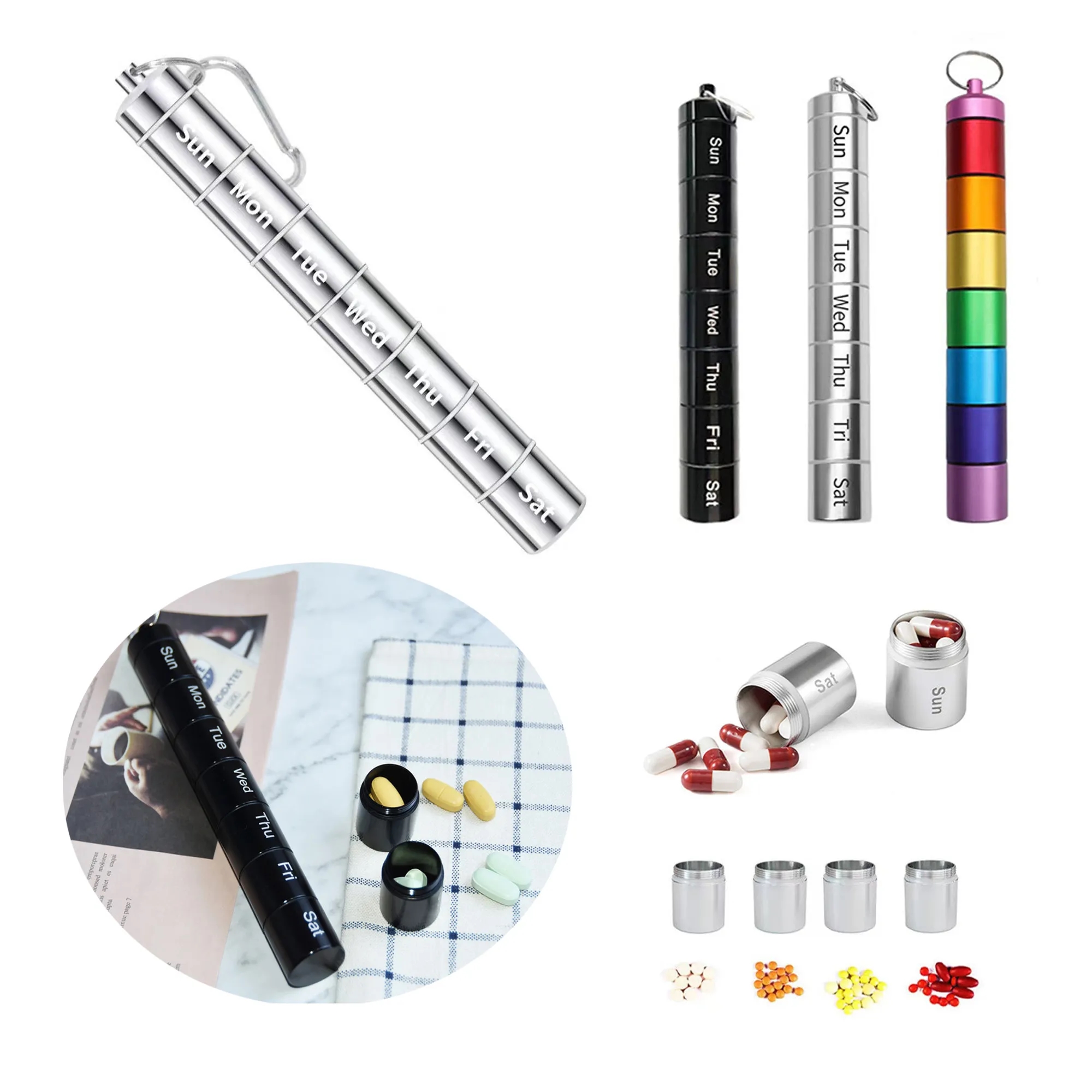 Colorful Waterproof Metal Pill Case 4
