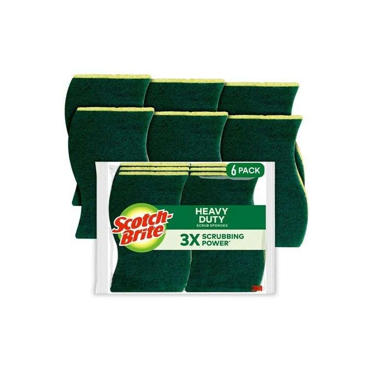 Scotch-Brite Heavy-Duty Scrub Sponges 6 Pack 2