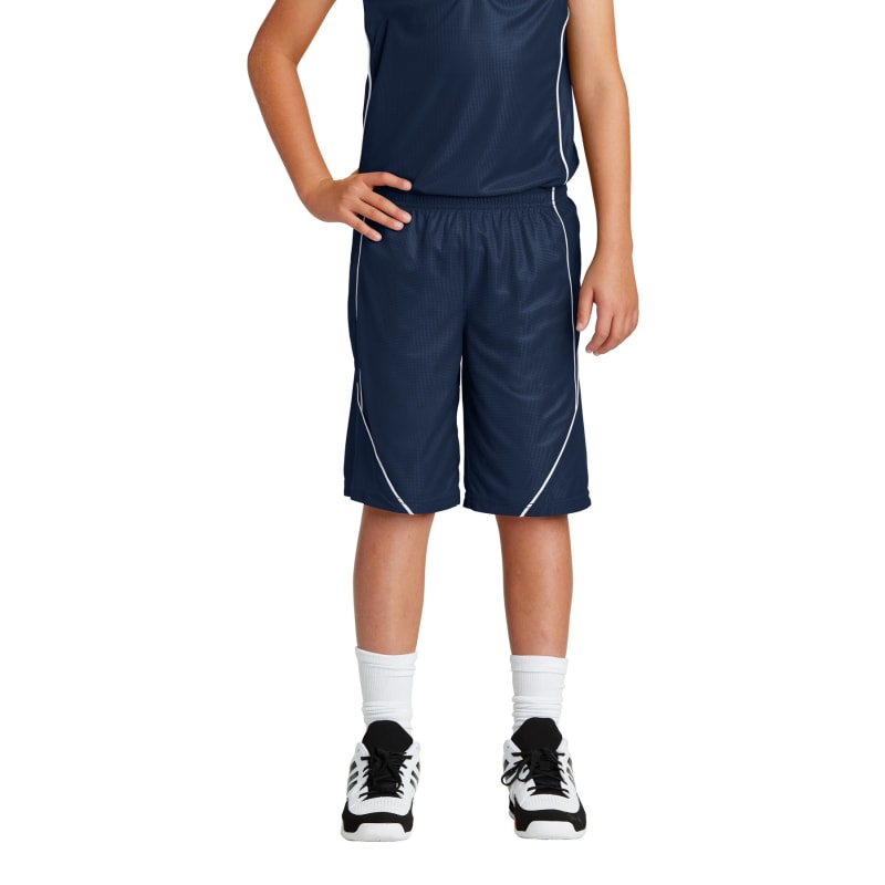 Sport-Tek Youth PosiCharge Mesh Reversible Spliced Short. 21