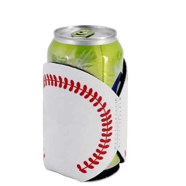 Baseball Skin Can Cooler Holder, custom koozie with logo imprint 5