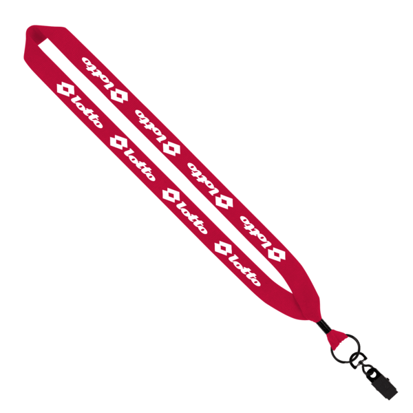 1" Cotton Lanyard with Metal Crimp & Metal Bulldog Clip 1