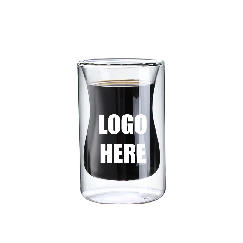 Custom 10 oz Double Wall Glass Coffee Mugs 2