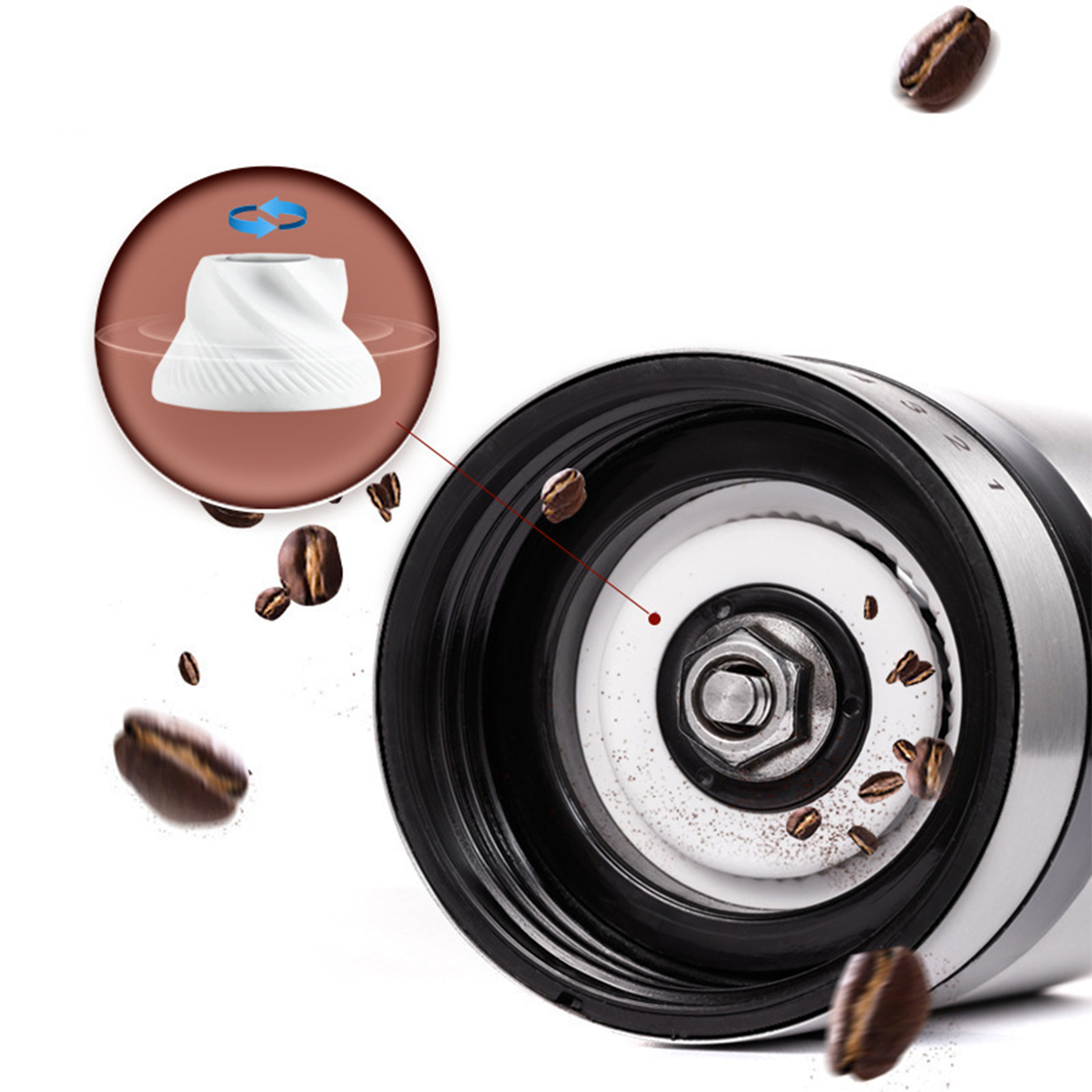 Stainless Steel Manual Coffee Bean Grinder 2