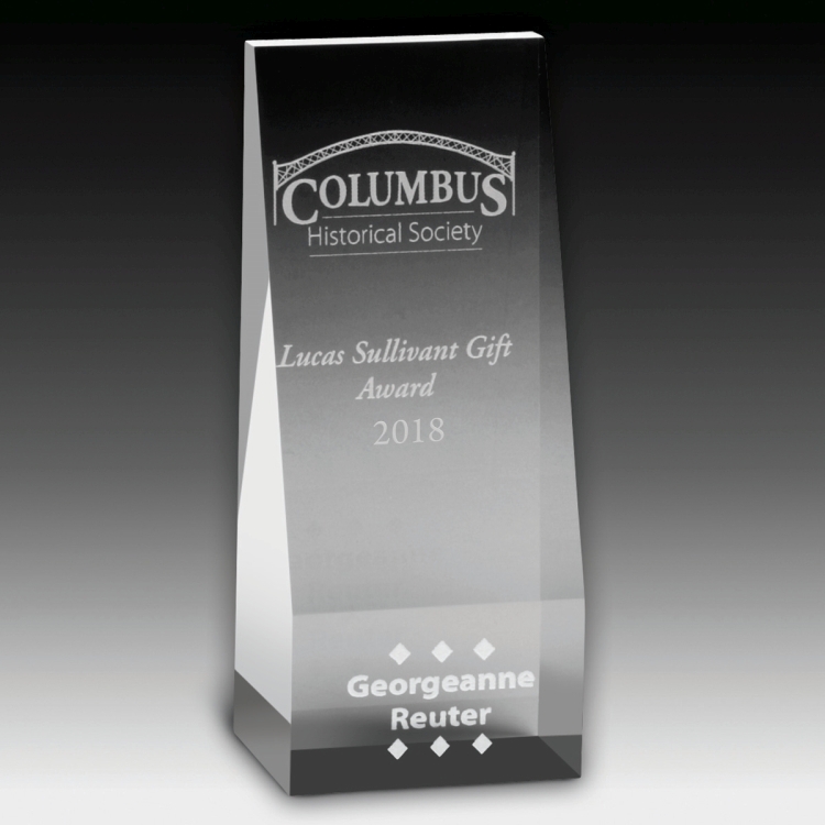 Screen Printed Angled Obelisk Award - 6" 6
