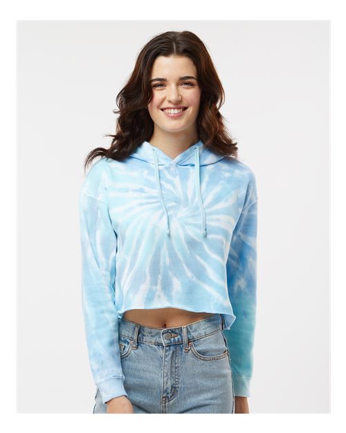 Women's Tie-Dyed Crop Hooded Sweatshirt - 8333 32