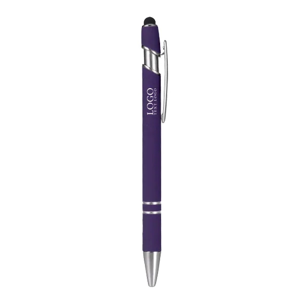 Custom Rubber Coated Stylus Ballpoint Pen 18