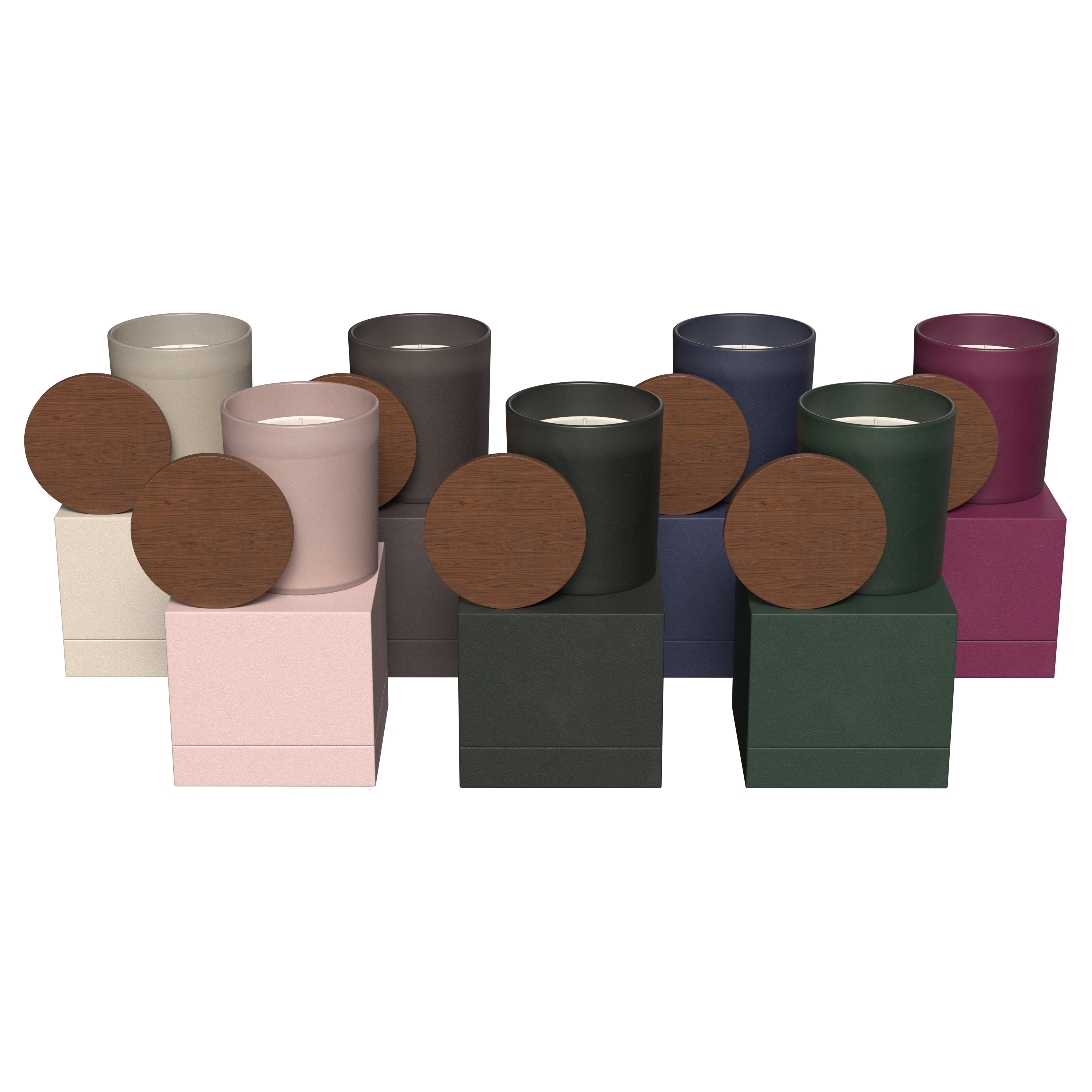 Summit glass candle with acacia wood lid