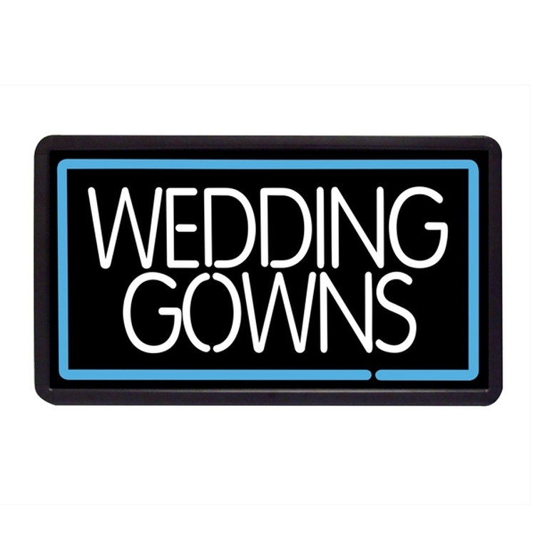 Wedding Gowns 13" x 24" Simulated Neon Sign