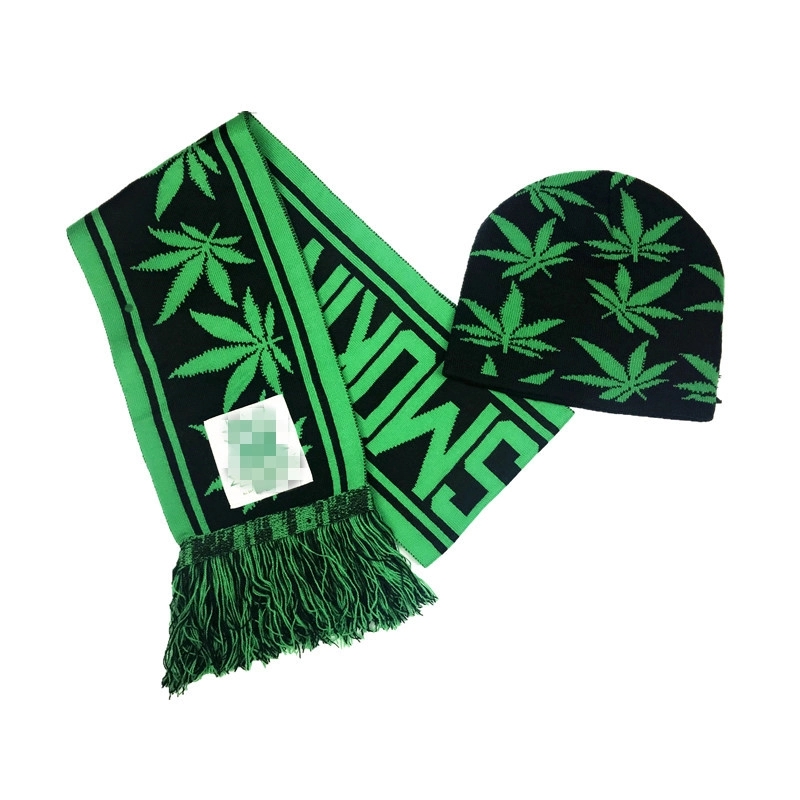 Custom Acrylic Jacquard Cuff Beanie Hat and Scarf 2
