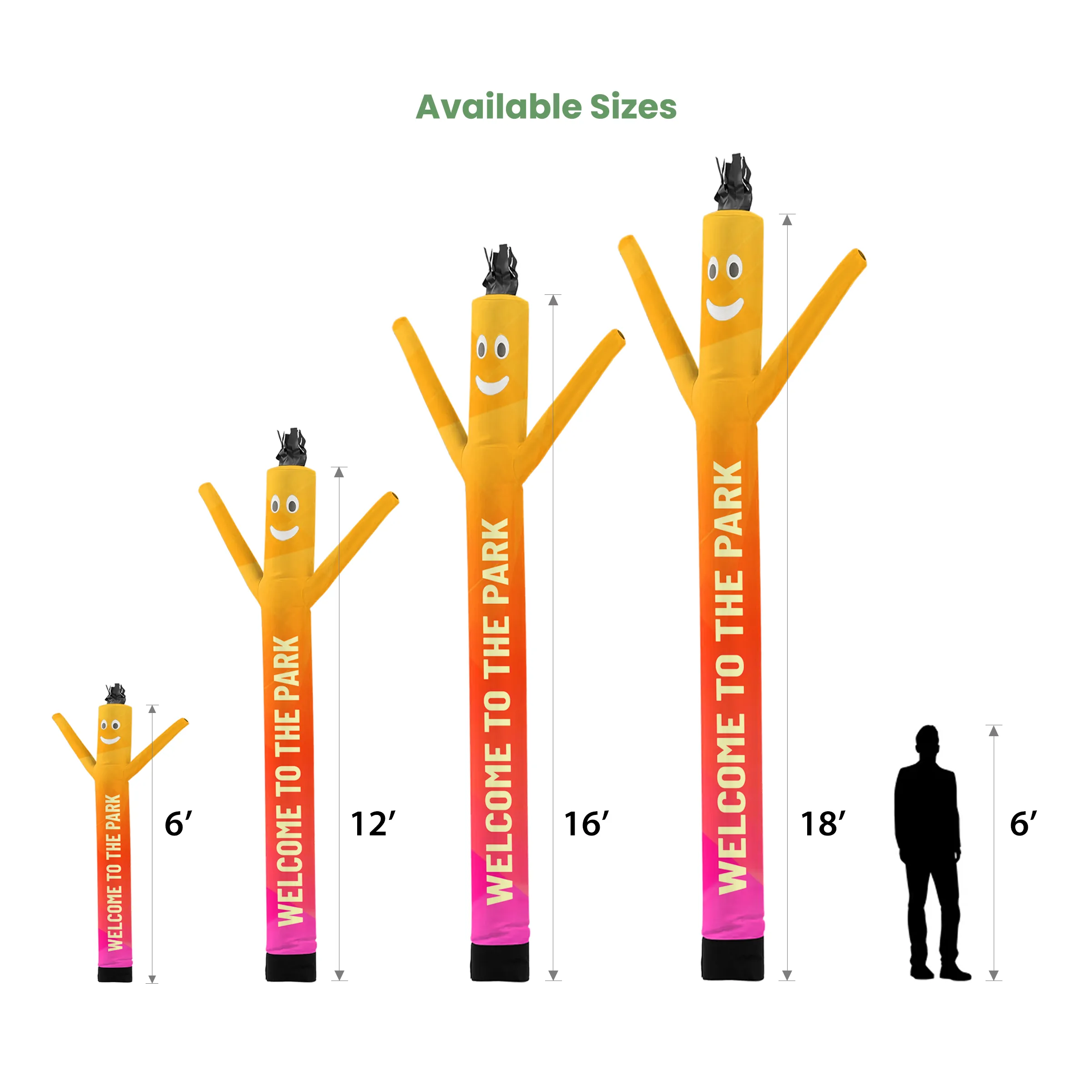 6', 12', 16', & 18' Air Dancer Person - 1 Leg - Digital 2