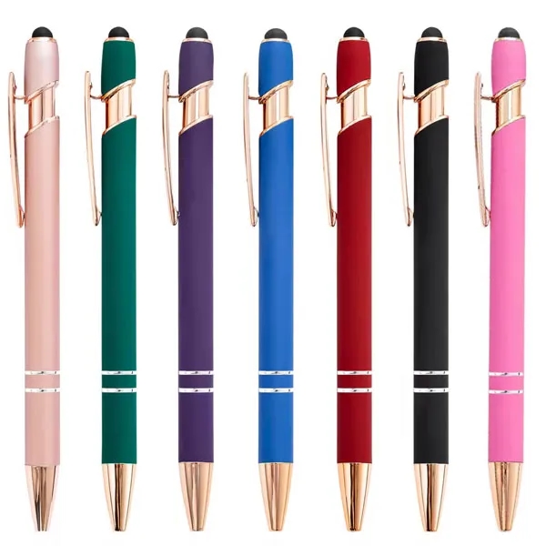 Ellipse Softy Rose Gold Metallic Pen w/ Stylus 5