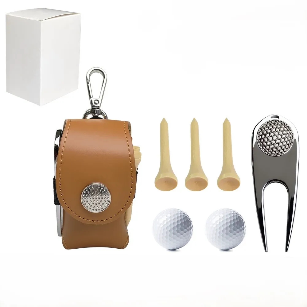 Golf waist holder ball with 3 tees and 1 divot 3