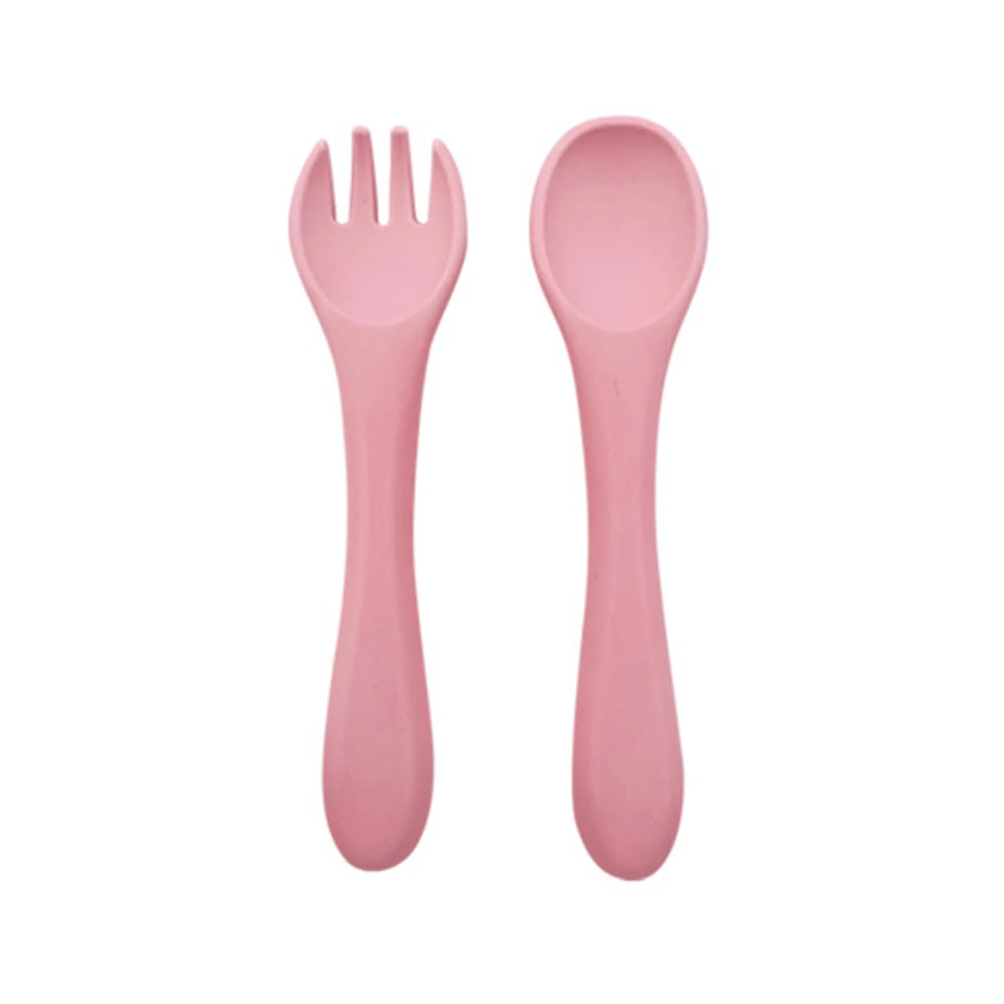 Food Grade Baby Feeding Silicone Soft Spoon And Fork 2