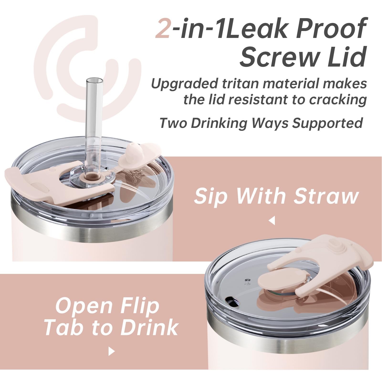 40 oz Tumbler with Handle and Straw Lid Leak-proof Silicone Boot Straw Cover Cap Travel Coffee Mug 4