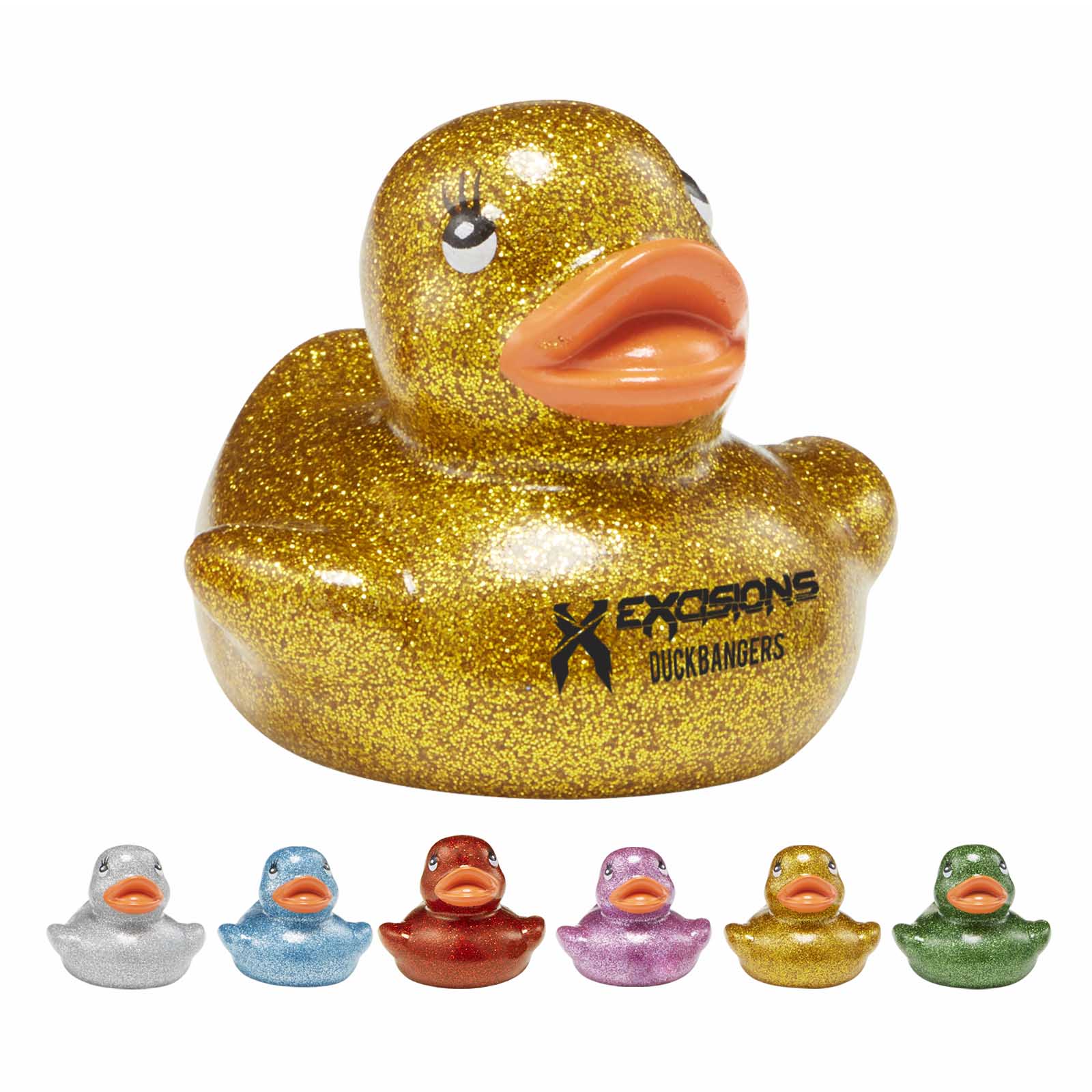 2" Glitter rubber ducks