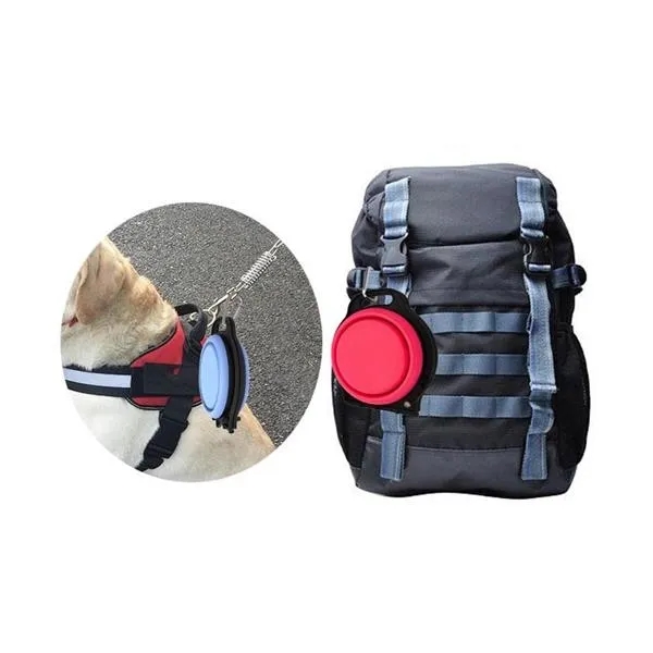 Collapsible Pet Double Bowls with Carabiner 2
