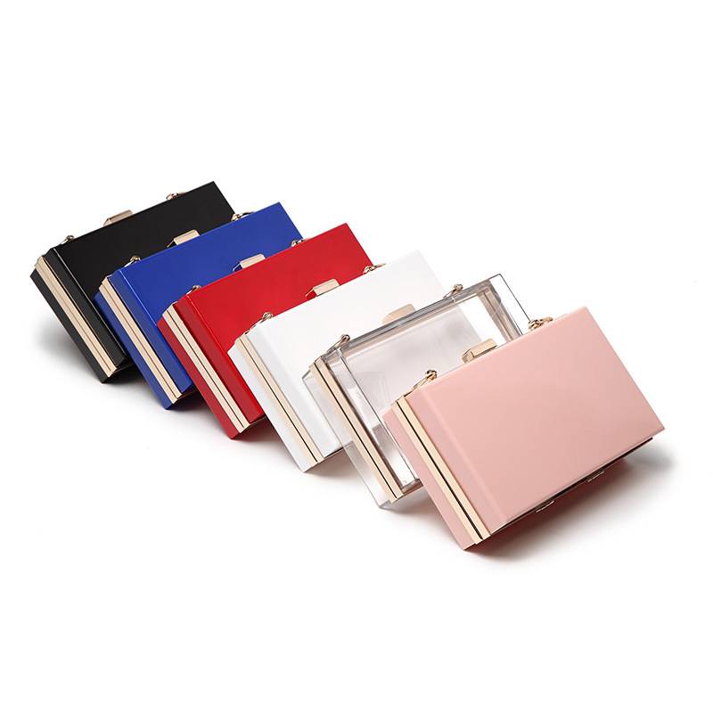Women's Clear Wallet Acrylic Handbag Messenger Bag 4