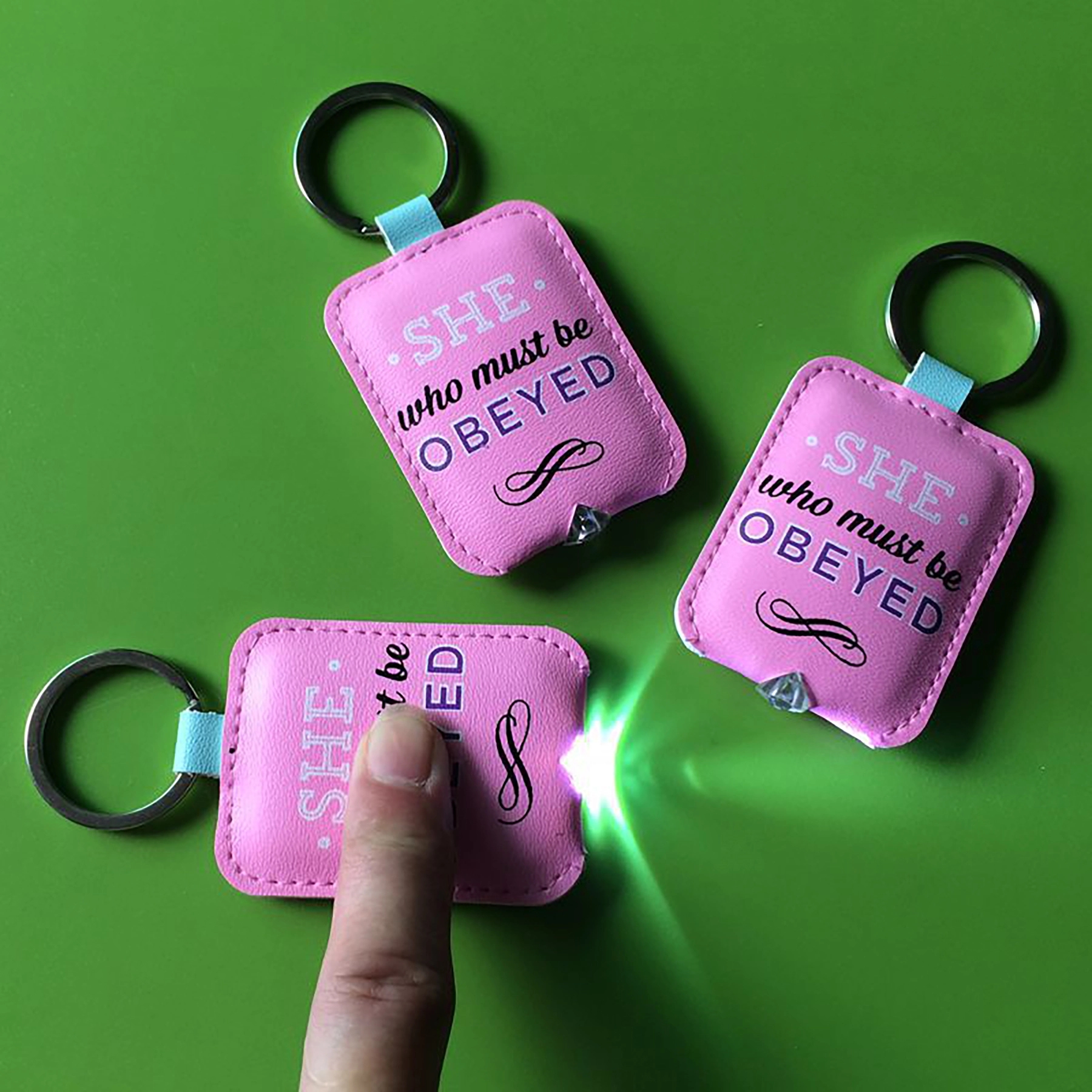 Pu Leather Light Keychain 2