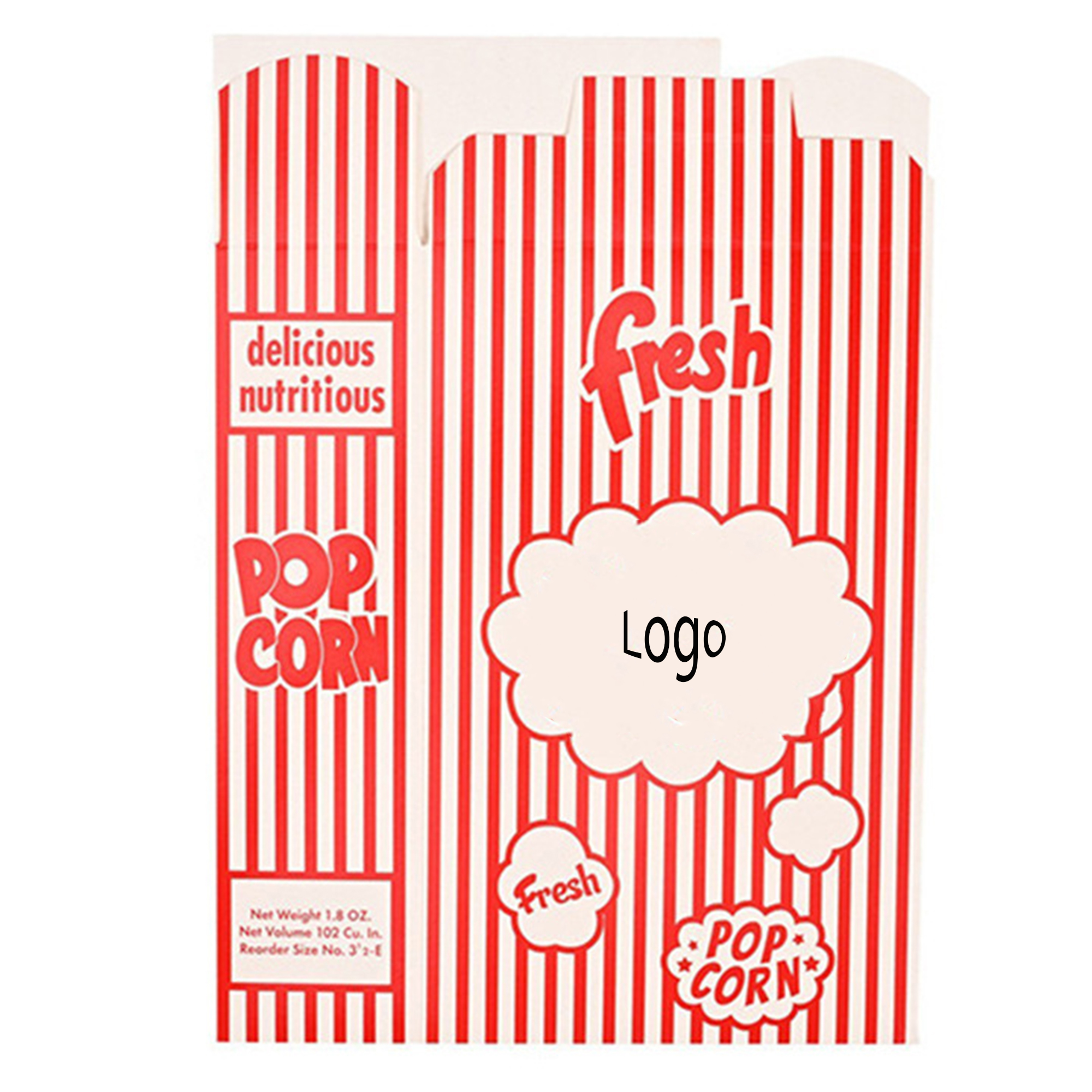 Red & White Striped Popcorn Containers for Movie Night 3