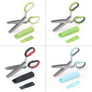 5 Blade Herb Chopper Scissors With Ergonomic Dual Color Handle 16
