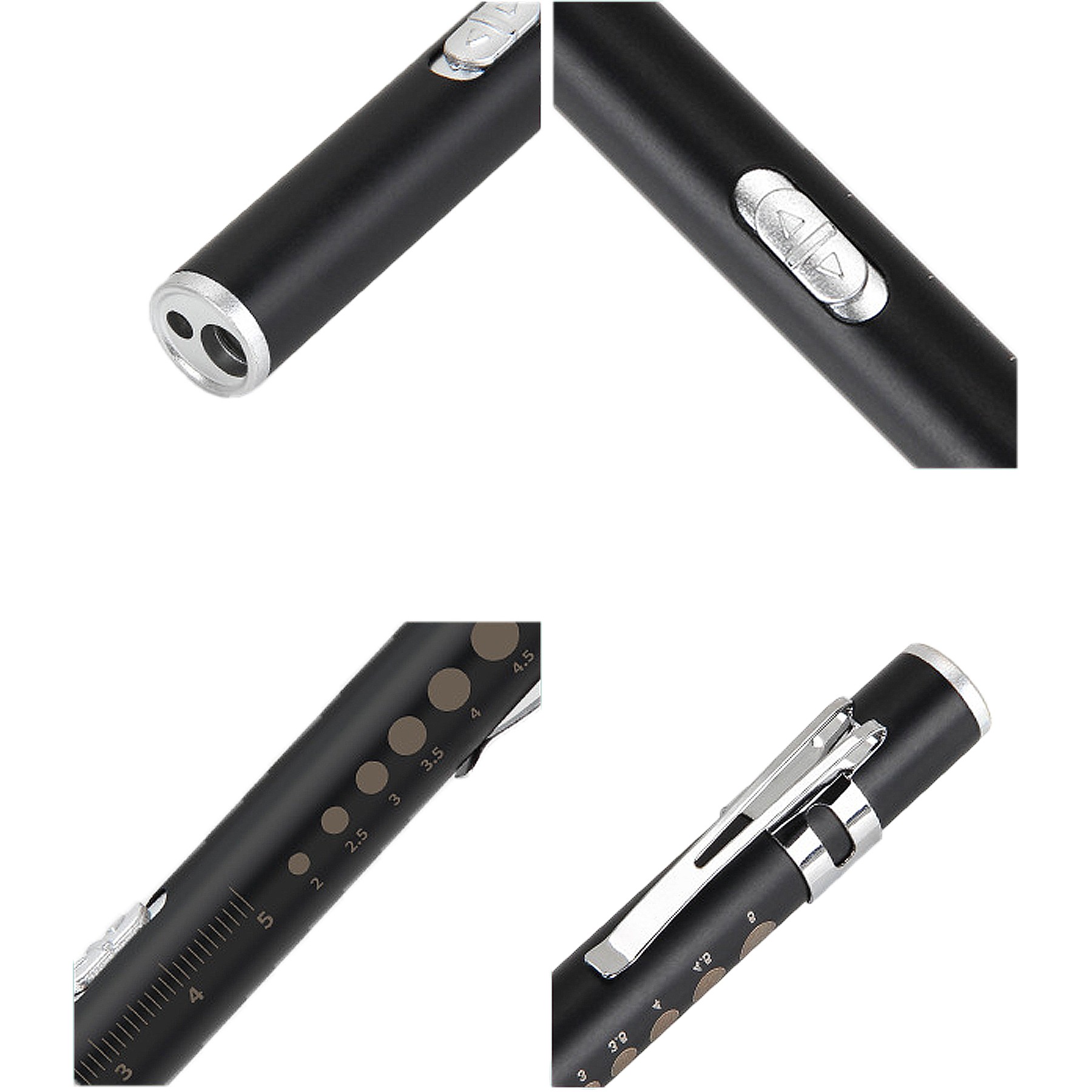 Medical Flashlight Pen With Scale LED Dual Light Source 7