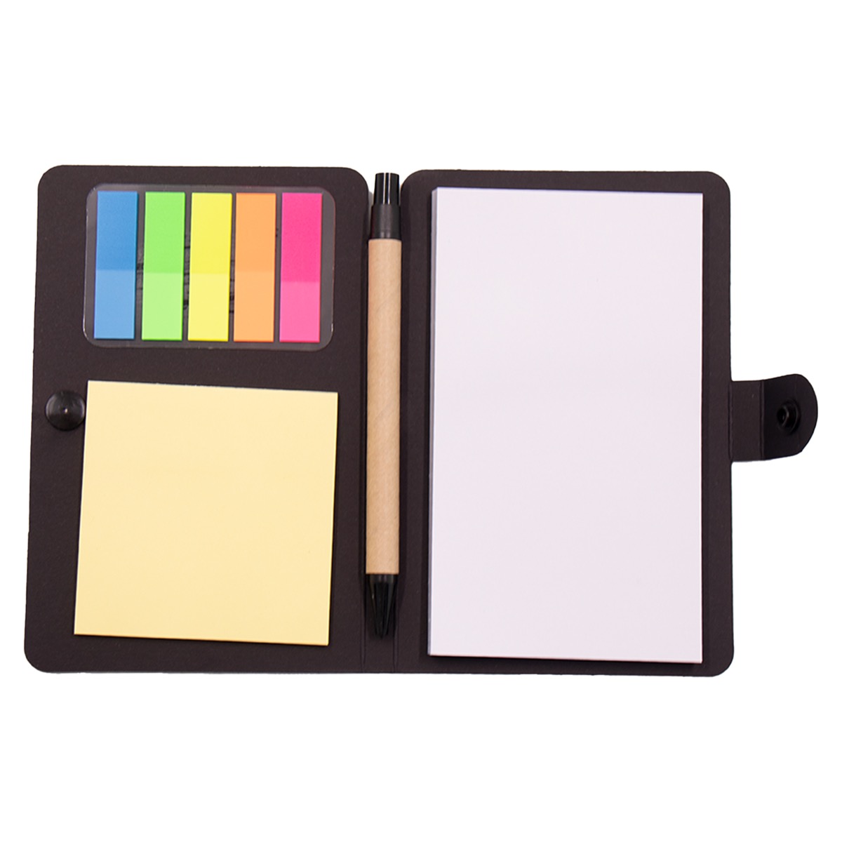 Button-Closure Notebook with Pen and Sticky Notes 8