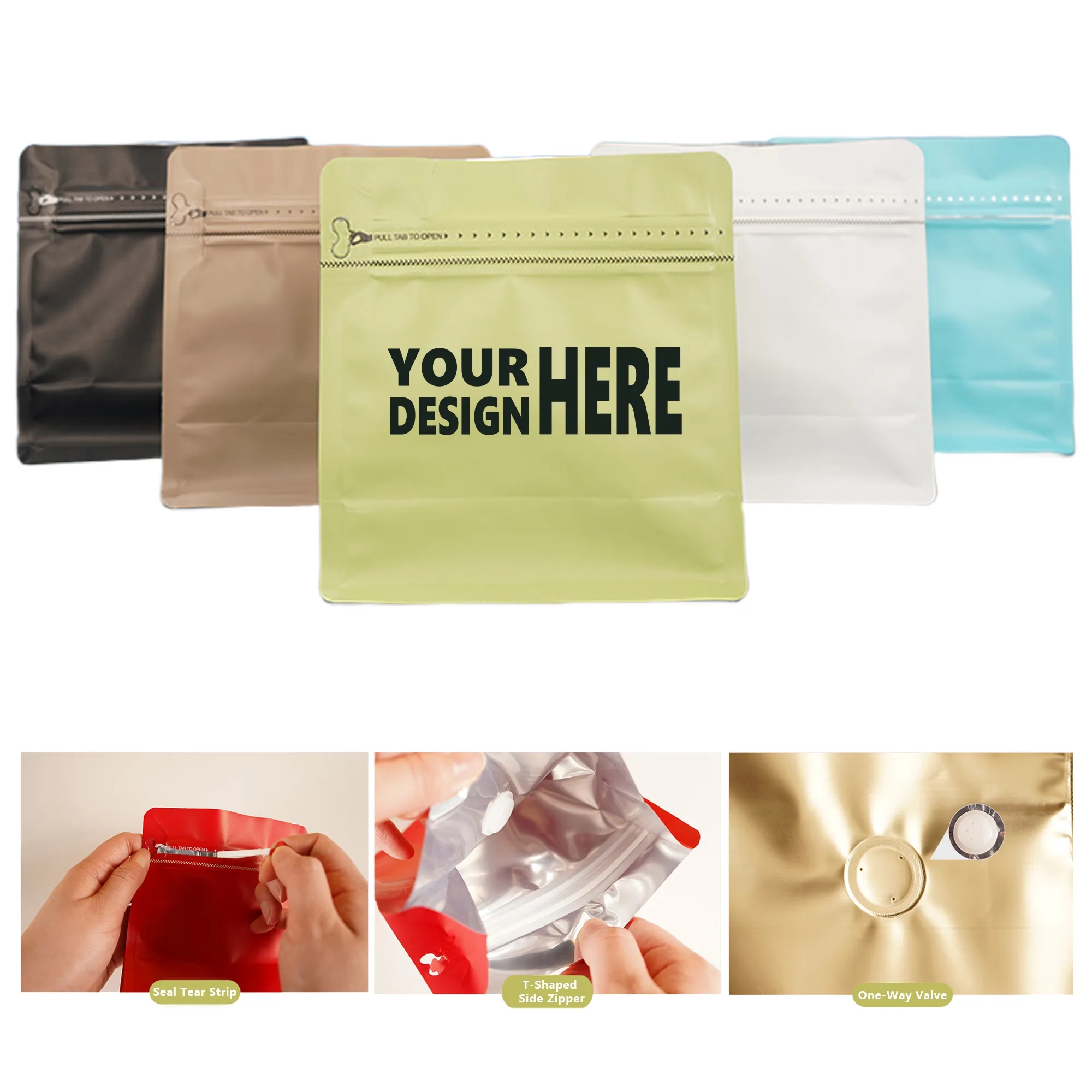 Self Sealing Coffee Bag With Degassing Valve