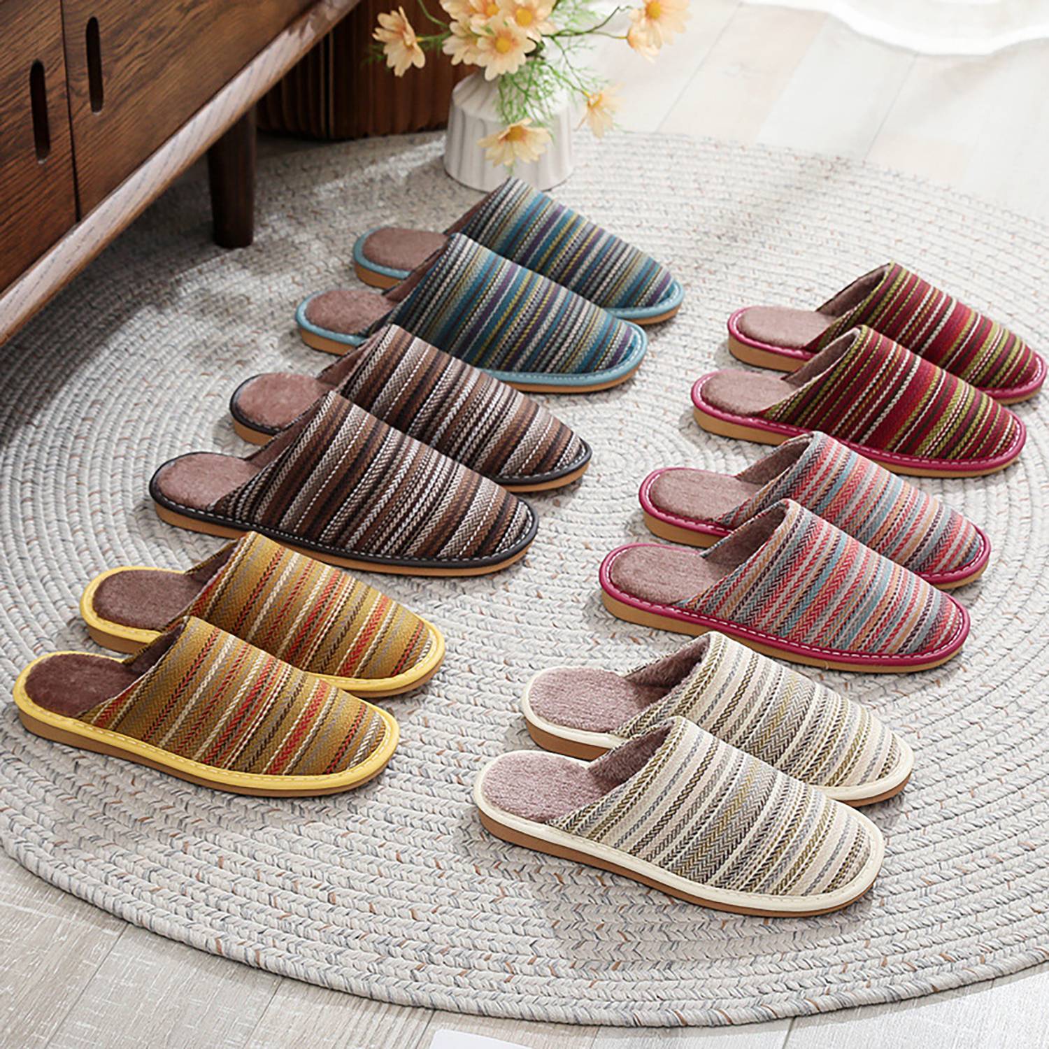 Winter Warm Thick-Soled Non-Slip Cotton Slippers 7