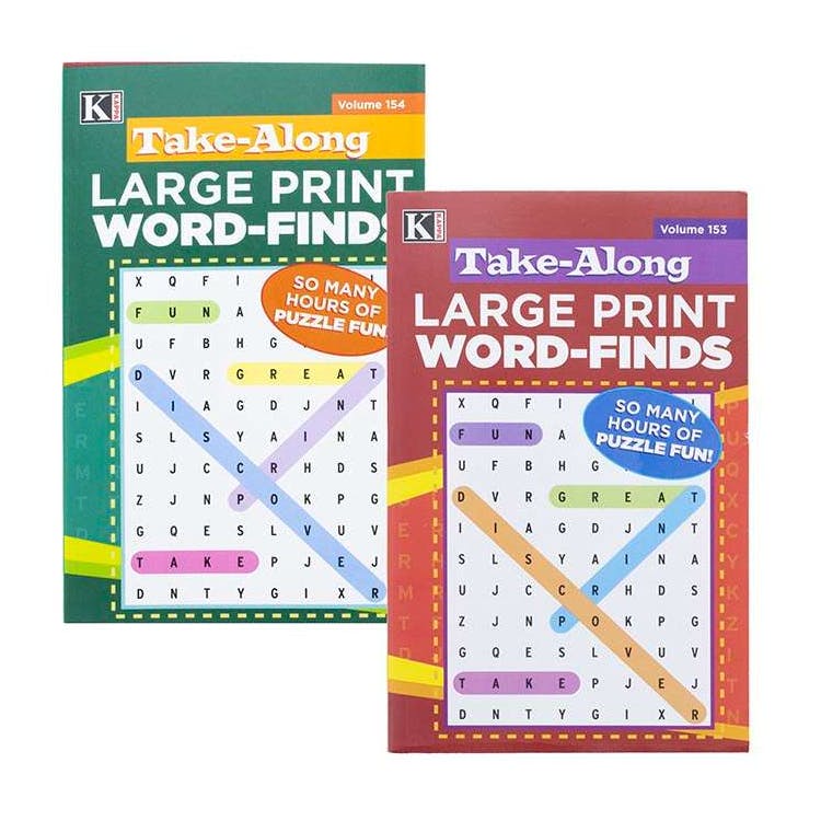 Take-Along Large Print Word Find Puzzle Books - Two Titles 1